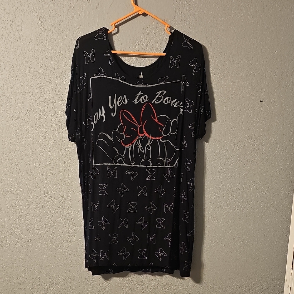 Disney Parks Black Tee with Red and White Graphics